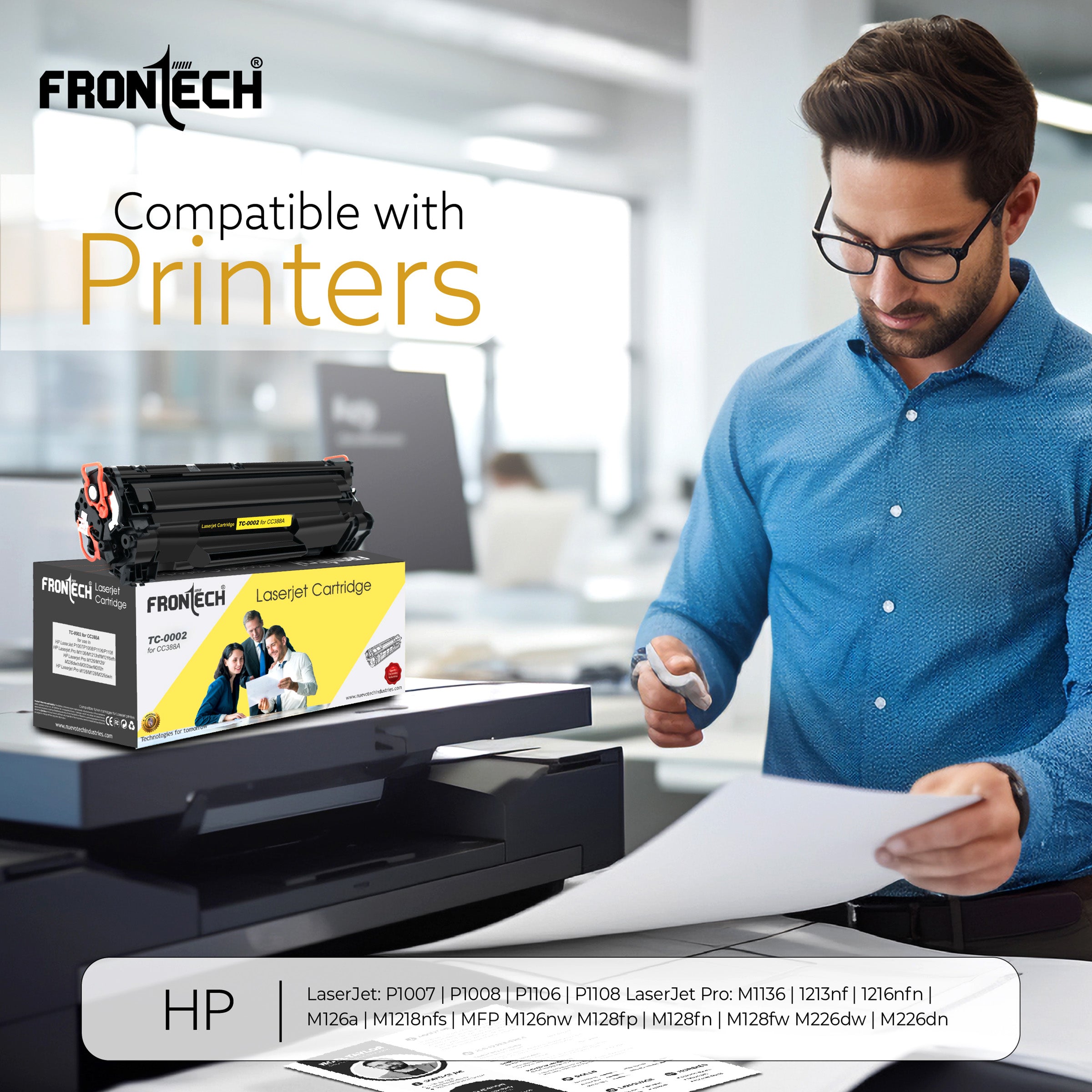 Frontech CC388A Toner Cartridge | Compatible with HP LaserJet P1007-MFP M226 Series (TC-0002) Frontech CC388A Toner Cartridge | Compatible with HP LaserJet P1007-MFP M226 Series (TC-0002)